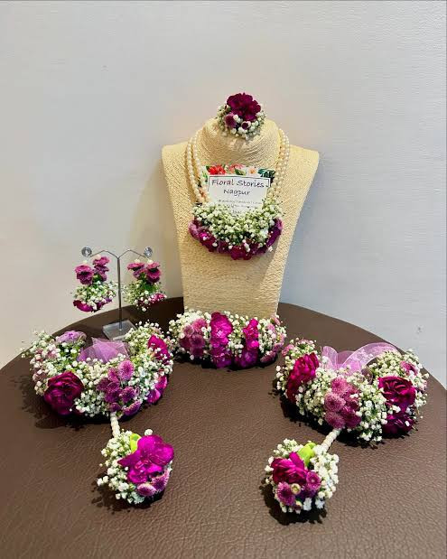 Premium Floral Bridal Jewellery Set